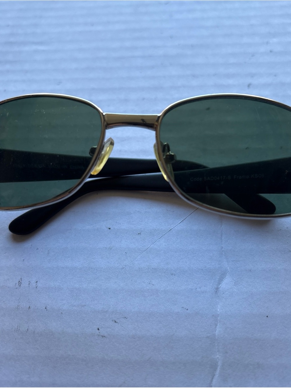 Italian Designer Black Frame Women's Sunglasses with Green Lenses